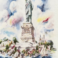 Unisex Vintage T Shirts SAINT MICHAEL ¡Á Takashi Murakami Collaboration: Statue of Liberty Oil Painting Graphic (Limited Edition). Features heavyweight 320g fabric (retaining its weight after washing) and authentic vintage construction with single-s