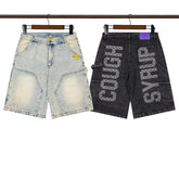 COUGH SYRUP Denim shorts Washable Rhinestones