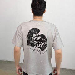 Unisex Vintage T Shirts CHOOOSELF 26SS Kendrick Lamar FFITB Limited Edition ¨C Heavyweight Washed, Distressed & Destroyed Streetwear T-Shirt (Boxy/Cropped Punk Style)