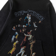 Off White hoodie oil painting series pattern pullover hooded