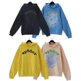 Sp5der Hoodie Cobweb Puff Print Pure Cotton