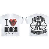 Rough Play T Shirts RoughPlay Love T-Shirt with rhinestones