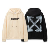 Off White hoodie stereoscopic sketch arrow pattern pullover hooded