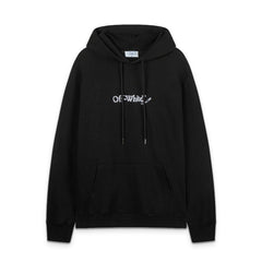 OW embroidered line arrow pattern pullover hooded sweater