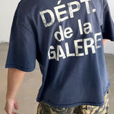 Unisex Vintage T Shirts GALLERY DEPT. 26SS South Beach Exclusive Street-Style T-Shirt: Multi-zone garment spray-distressing, hand-distressed hem, enzyme-washed finish, and vintage-style double-needle stitching.