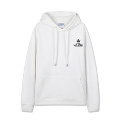OW Black Barber Pattern Pullover Hooded Sweatshirt