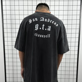 Unisex Vintage T Shirts GTA: San Andreas Limited Edition High-Street Short-Sleeve Tee ¨C featuring a premium heavy-duty distressed wash, direct-to-garment white ink printing, and an unbeatable feel and texture.