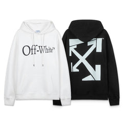 OW Irregular Letter Arrow Pattern Crew Neck Pullover Sweater