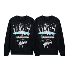 Amiri Crew-neck sweatshirt Hand-painted ink-splash style fireworks