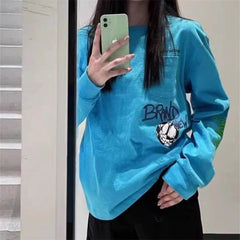 CHH Heart Long Sleeve Shirt Unisex Fashion Loose Long Sleeve Shirt