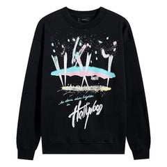 Amiri Crew-neck sweatshirt Hand-painted ink-splash style fireworks