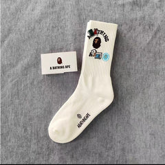 Bathing Ape Bape Socks ape head socks men and women medium tube towel bottom outdoor actual combat elite training sports basketball socks