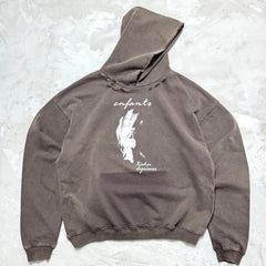Unisex Vintage Hoodie Ethereal Portrait Limited Edition Hoodie ¡ª Custom heavyweight fabric, handcrafted distressed detailing, and a natural fade effect achieved through Asute enzyme-abrasion washing.