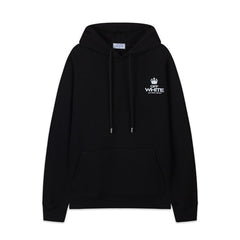 OW Black Barber Pattern Pullover Hooded Sweatshirt