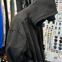 Unisex Vintage Hoodie ENFANTS RICHES DEPRIMES SS25: Oversized, relaxed-fit layered outerwear featuring a metallic, dirty-style spray-wash and distressed finish.