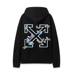 Off White hoodie Butterfly Alphabet Arrow Pattern Pullover Hood