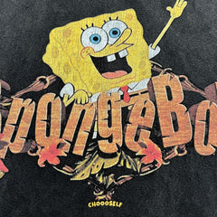 Unisex Vintage T Shirts CSF SpongeBob ¨C American vintage style, West Coast hip-hop fit, white ink direct-to-garment (DTG) print.