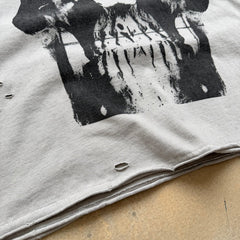 Unisex Vintage T Shirts CHOOOSELF 26SS Rose Skull Limited Edition ¨C A tribute to the band Deftones. Heavyweight, washed, distressed, and destructed street-style T-shirt featuring a boxy, cropped punk aesthetic.