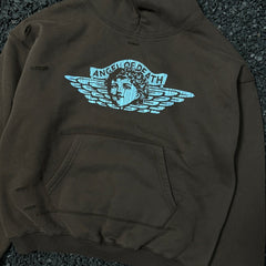 Unisex Vintage HoodieLittle Angel Exclusive ¨C Vintage American-style hooded sweatshirt featuring a washed, distressed finish, handcrafted distressing details, a brushed texture, and a fleece-lined interior.