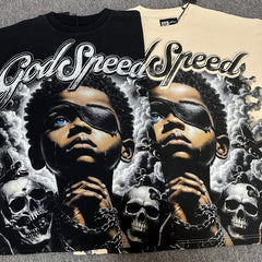 Godspeed T Shirts 100% pure cotton 260g fabric Streetwear fashion Rhinestone