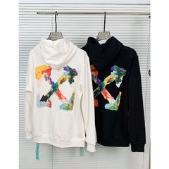 Off White hoodie painted arrow pattern hooded