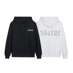 Amiri Hoodie Italic lettering intertwined with floral motifs