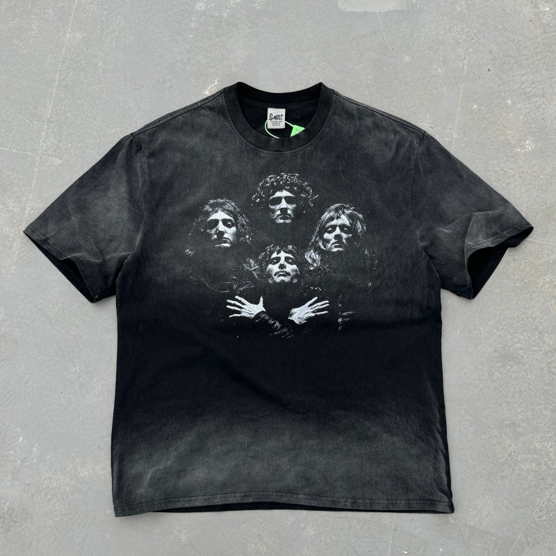 Unisex Vintage T Shirts We Will Rock You Queen Madison Square Garden Tour Limited Edition T-Shirt ¨C Distressed Washed-Ape Wasteland Aesthetic. Custom heavyweight brushed fabric with a vintage feel; American-made plastisol ink print.