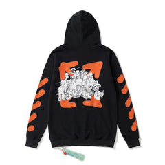 Off White hoodie cartoon character arrow pattern hooded