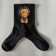 Bathing Ape Bape Socks ape head socks men and women medium tube towel bottom outdoor actual combat elite training sports basketball socks