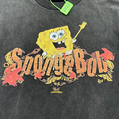 Unisex Vintage T Shirts CSF SpongeBob ¨C American vintage style, West Coast hip-hop fit, white ink direct-to-garment (DTG) print.