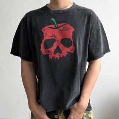 Unisex Vintage T Shirts CHOOOSELF 26SS I Am A Dangerous Temptation Limited Edition ¨C Heavyweight, Washed, Distressed Streetwear T-Shirt (Boxy/Cropped Punk Style)