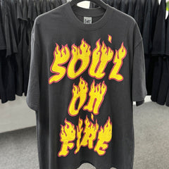 Unisex Vintage T Shirts Soul on Fire Limited Edition ¡ª Heavyweight Washed & Distressed Finish