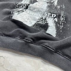 Unisex Vintage Hoodie Vertical-crack print; Asut enzyme-abrasion wash for a natural, faded look; pockets removed after washing.