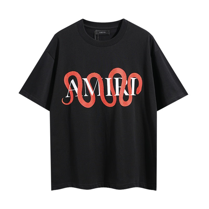 Amiri T Shirts Washed Series Red snake
