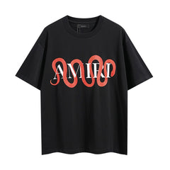 Amiri T Shirts Washed Series Red snake