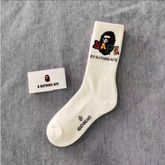 Bathing Ape Bape Socks ape head socks men and women medium tube towel bottom outdoor actual combat elite training sports basketball socks