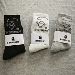 Bathing Ape Bape Socks Ape Head Towel Bottom Socks Casual Sports Socks Basketball