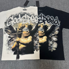 Godspeed T Shirts 100% pure cotton 260g fabric Streetwear fashion Rhinestone