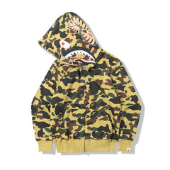 Bathing Ape Bape Hoodie Autumn and Winter Shark Mouth Men and Women Casual Camouflage Thin Sweater Baggy Coat
