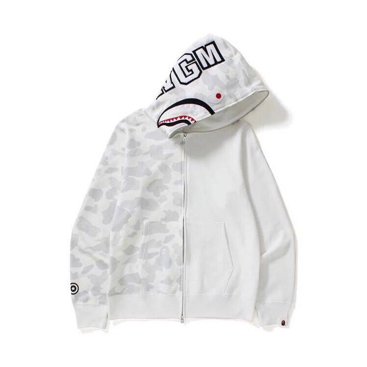 Bathing Ape Bape Hoodie Camouflage Stitching Sweatshirt Luminous Hooded Zipper Fleece Jacket