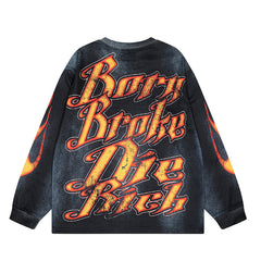 HS Long Sleeve Shirts Hip-hop loose oversize