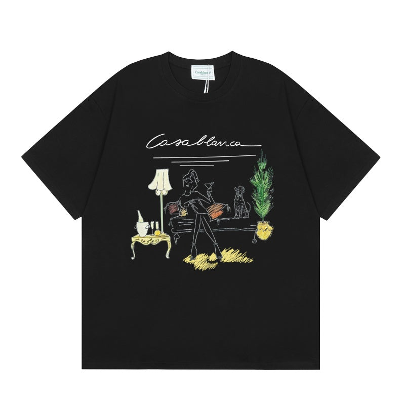 Casablanca T SHIRTS High-quality pure cotton streetwear