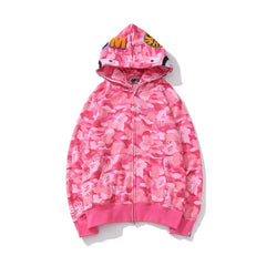 Bathing Ape Bape Hoodie Blue Jellyfish Ghost Fire Camouflage Shark Sweater Hooded Coat Casual Fashion Brand Zip Hoodie