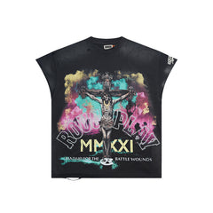 Rough Play T Shirts RoughPlay We Trust CutOff Sleeves (BRN)