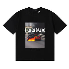 Purple T Shirts Smoke Show Racing Print