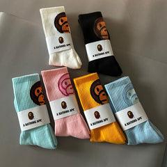 Bathing Ape Bape Socks ape head socks men and women medium tube towel bottom outdoor actual combat elite training sports basketball socks
