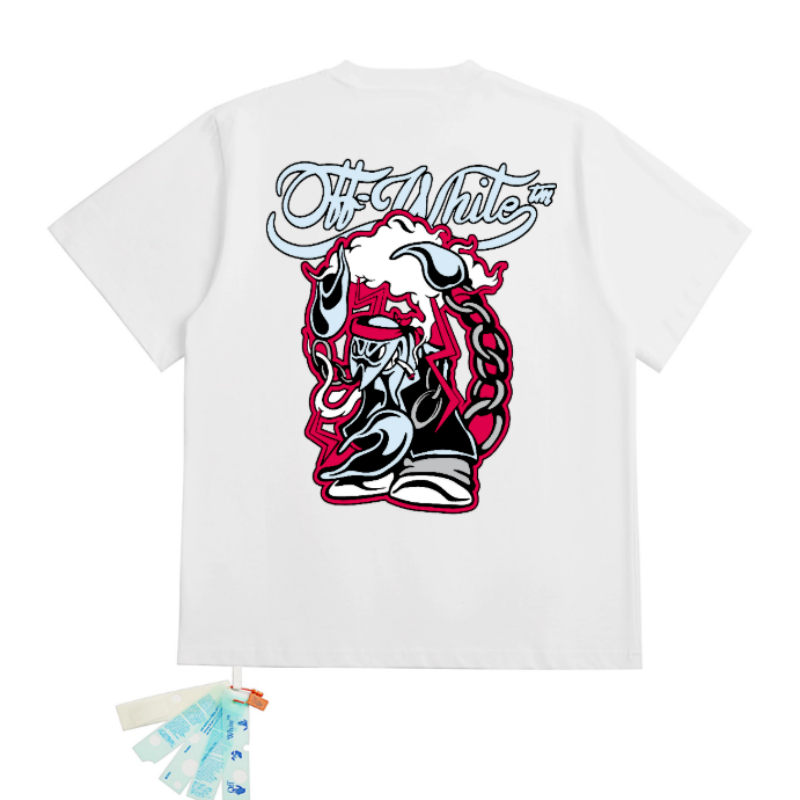 OFF WHITE T SHITRS High-quality 100% pure cotton streetwear