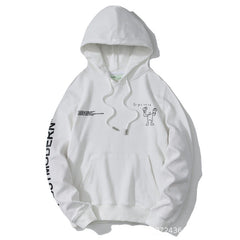 Off White hoodie spoof robot graffiti arrow cotton pullover hooded
