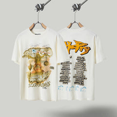 Travis Scott T Shirts Cactus Jack x Utopia Tour Utopia joint model Skeleton Soldier Print Short Sleeve