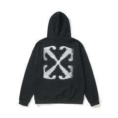 OW Graffiti Arrow Pattern Pullover Hooded Sweater
